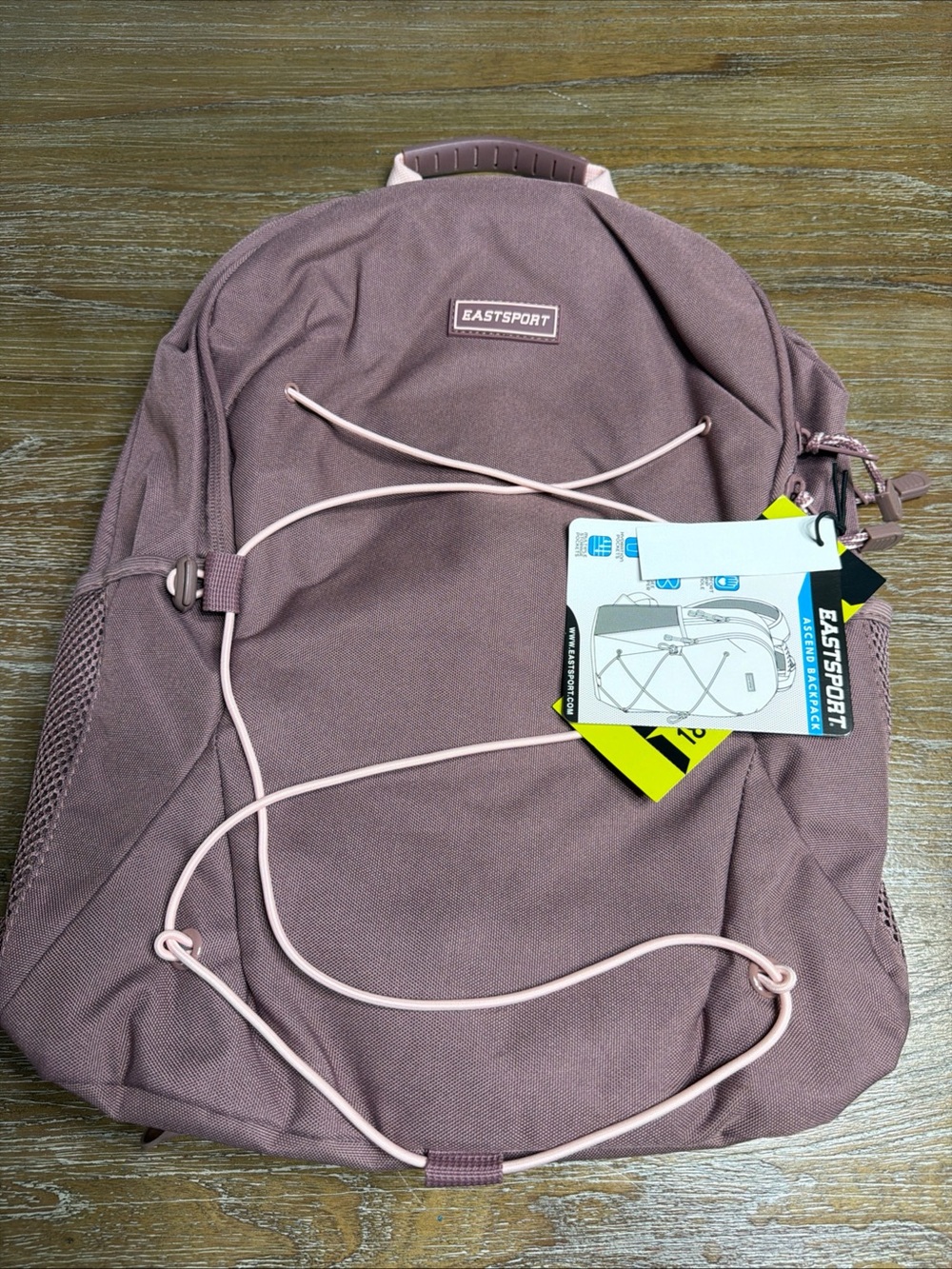 Eastsport Mauve Pink Everyday Backpack - Flexible Storage